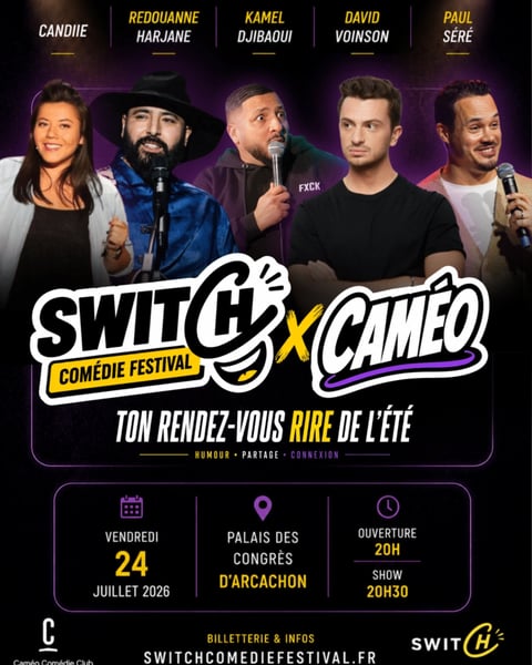 Switch × Caméo Comédie Festival 2026 affiche