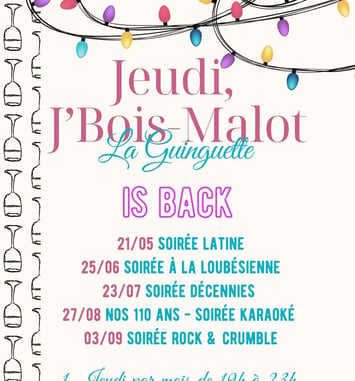 Soirée Guinguette "Jeudi, j'Bois-Malot"