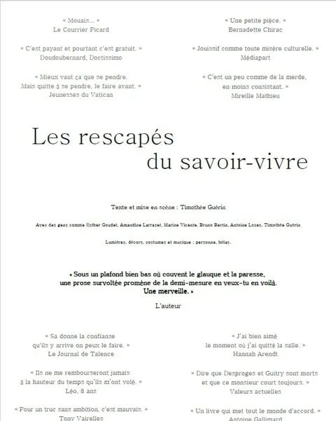 Les rescapés du savoir-vivre
