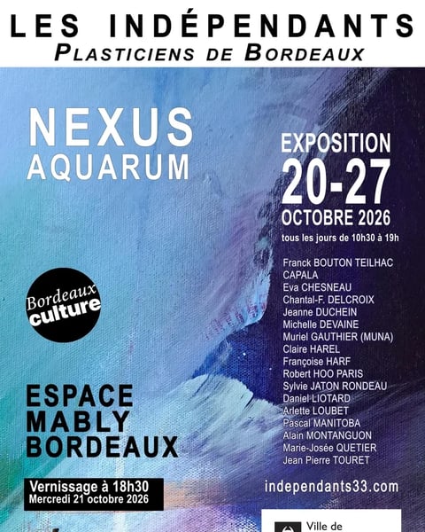 Nexus Aquarum - Exposition des Indépendants Plasticiens de Bordeaux à l'Espace Mably du 20 au 27 octobre