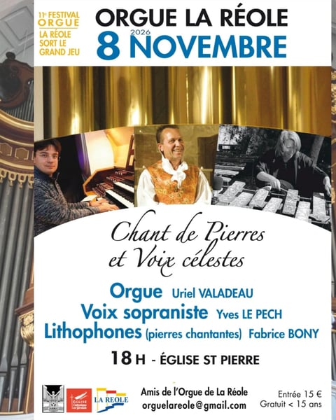 Chants de pierre et voix célestes lithophone, voix, orgue