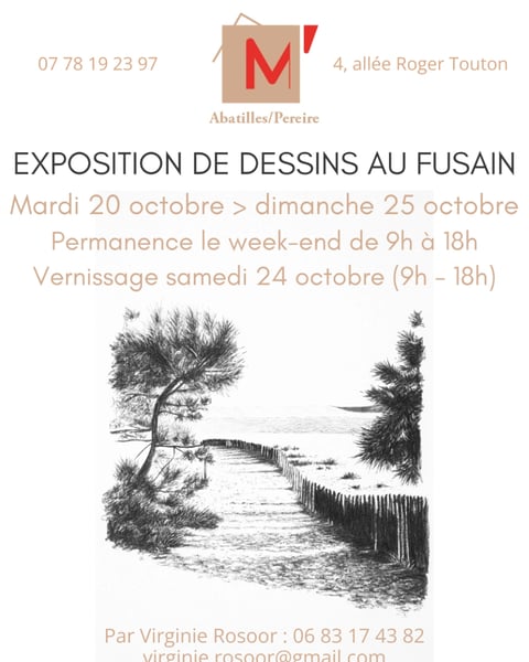 Virginie Rosoor, dessins au fusain